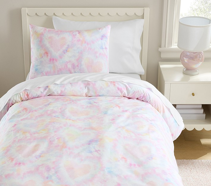 Tie Dye Hearts Organic Cotton Duvet Cover & Shams | Pottery Barn Kids