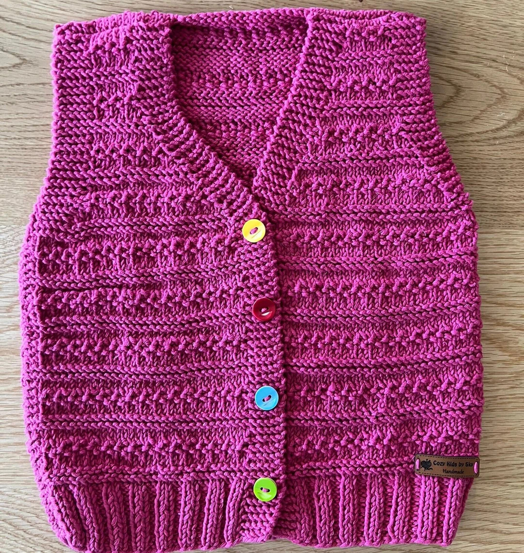 Organic Cotton Hand Knitted Baby Toddler Vest: Sweater, Gift for Kids, Unisex, Unique, Hand Craft... | Etsy (US)