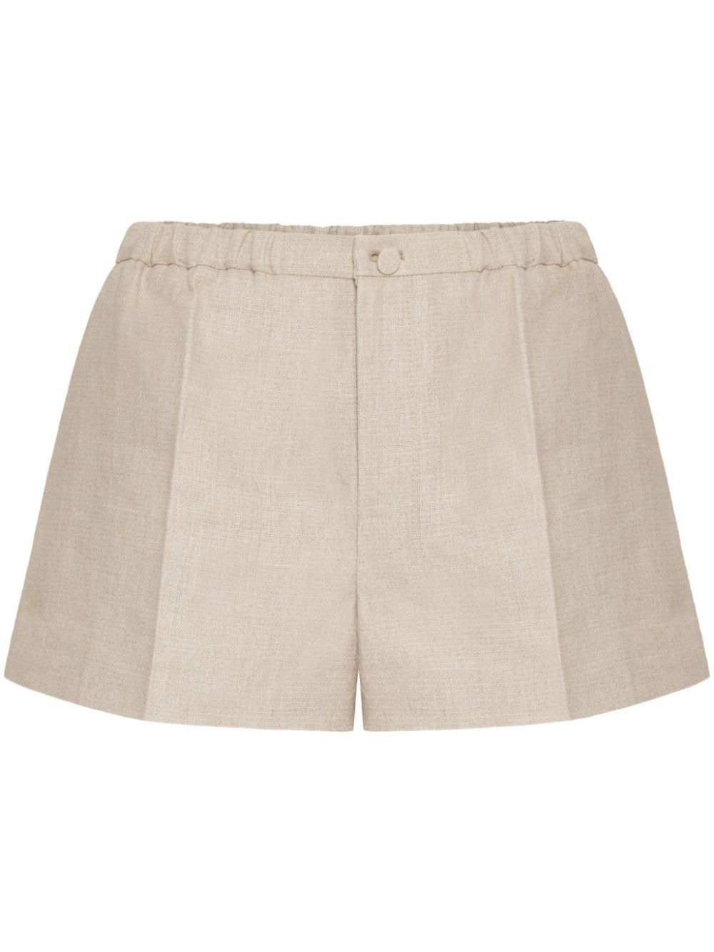 pleated linen shorts | Farfetch Global