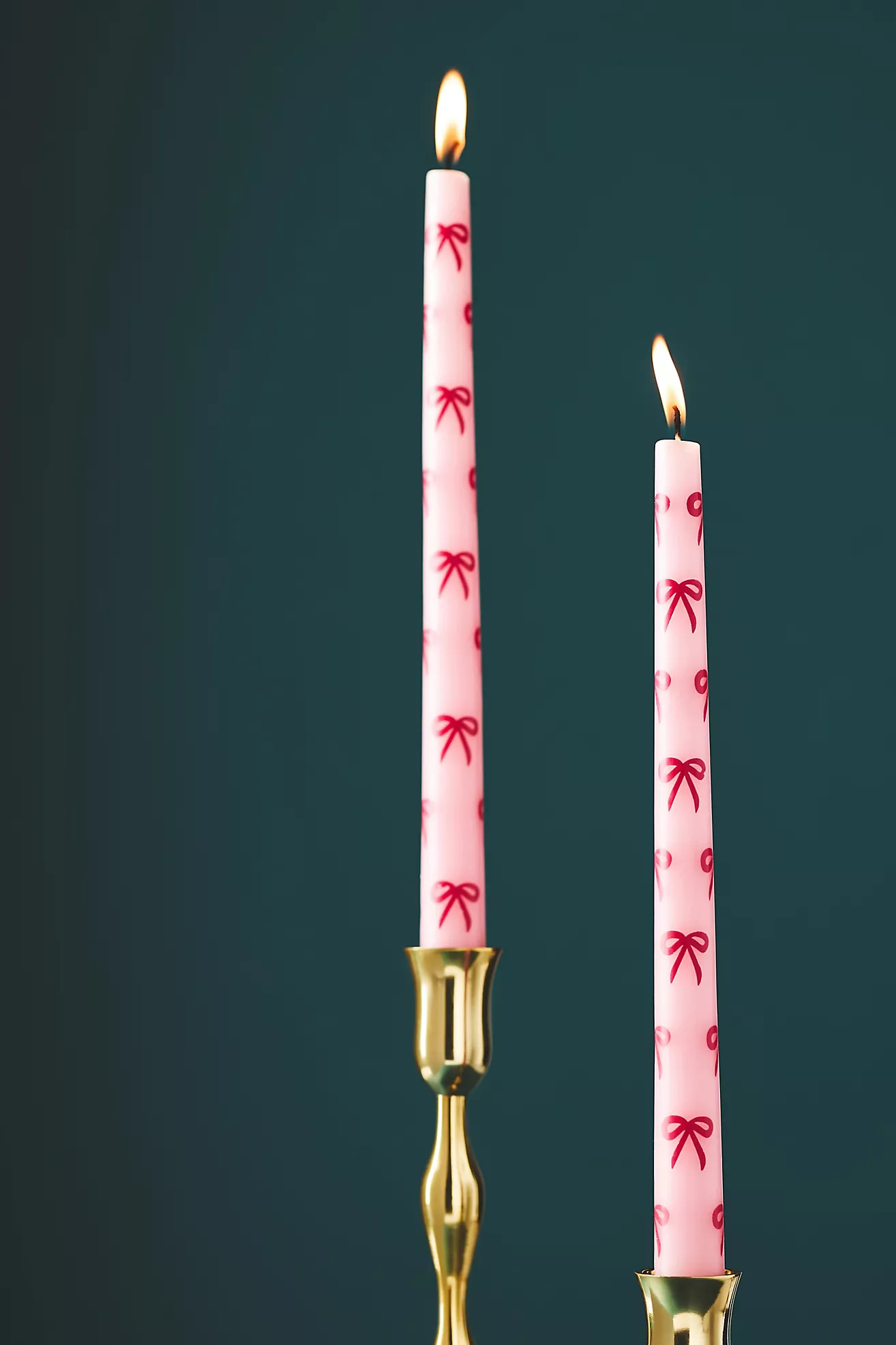 Handpainted Bow Taper Candles, Set of 2 | Anthropologie (US)