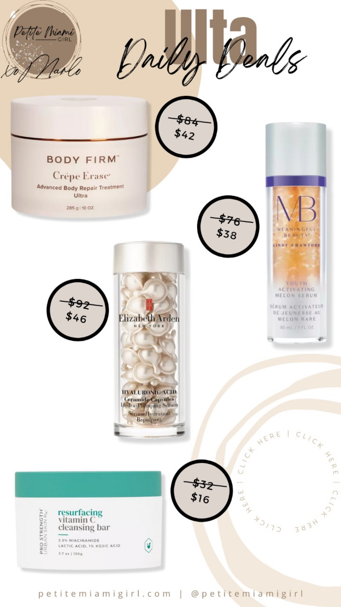 Ulta's daily deals.

#LTKbeauty #LTKunder50 #LTKsalealert