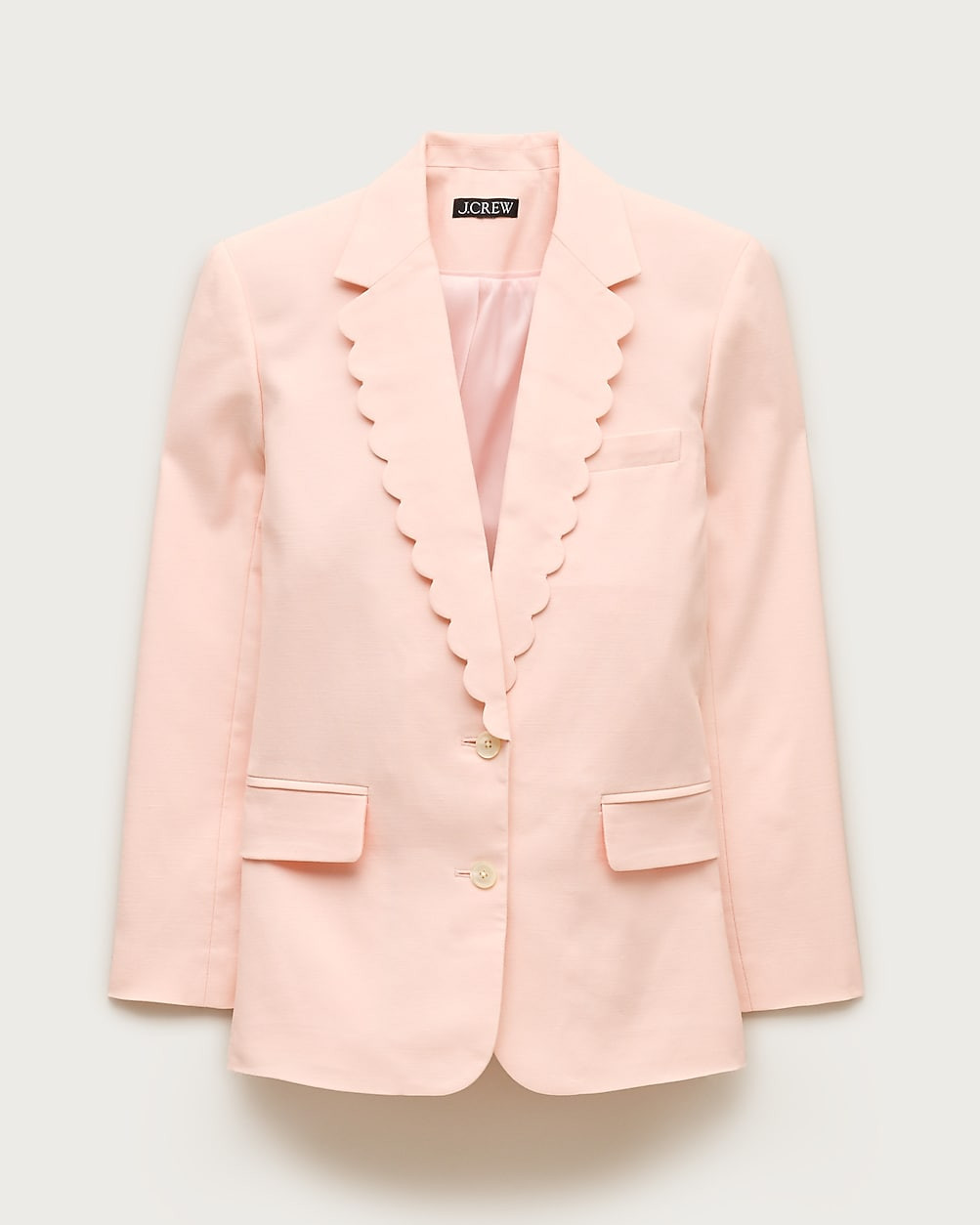 Gamine scallop-trim blazer in Gramercy linen blend | J. Crew US