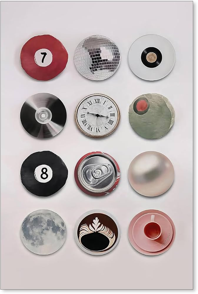 XSCQ Retro Disco Wall Art - Vintage Lucky 8 Ball Poster, Funky Music Record Decor, Unique 7 Ball ... | Amazon (US)