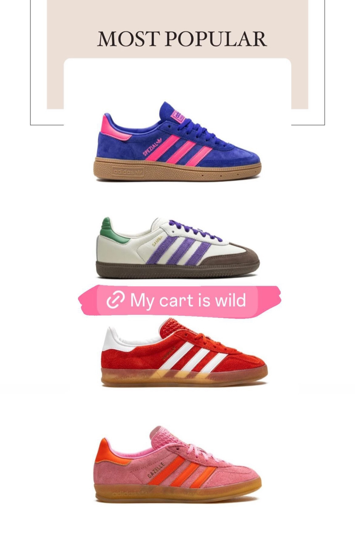 Adidas shoes, adidas stompers, satellite stompers, adidas gazelle, adidas sambas 

#LTKSeasonal #LTKBacktoSchool #LTKShoeCrush