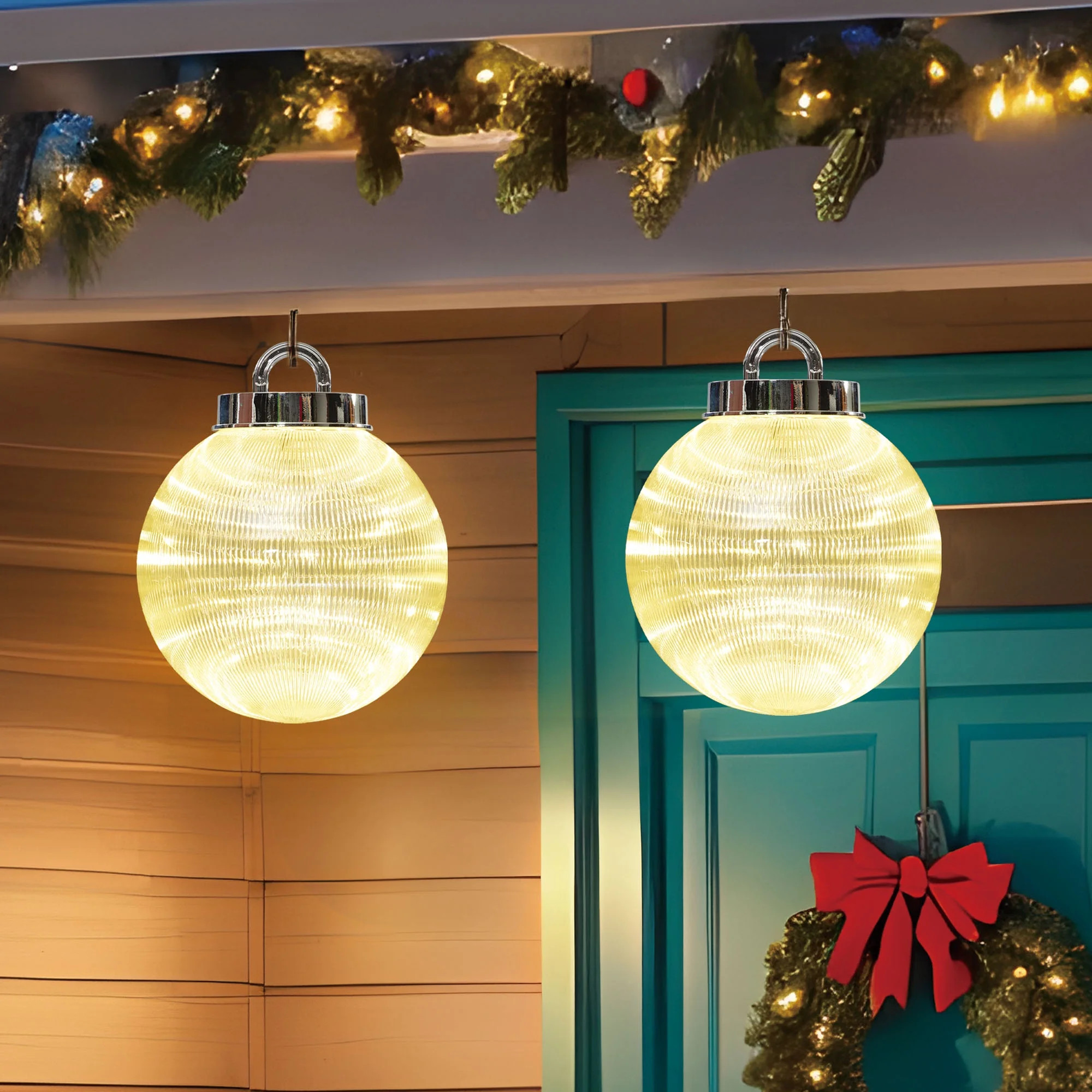 Indoor/Outdoor Giant LED Ornament Christmas Lights with 50 LED Lights, Warm White, Set of 2, by H... | Walmart (US)