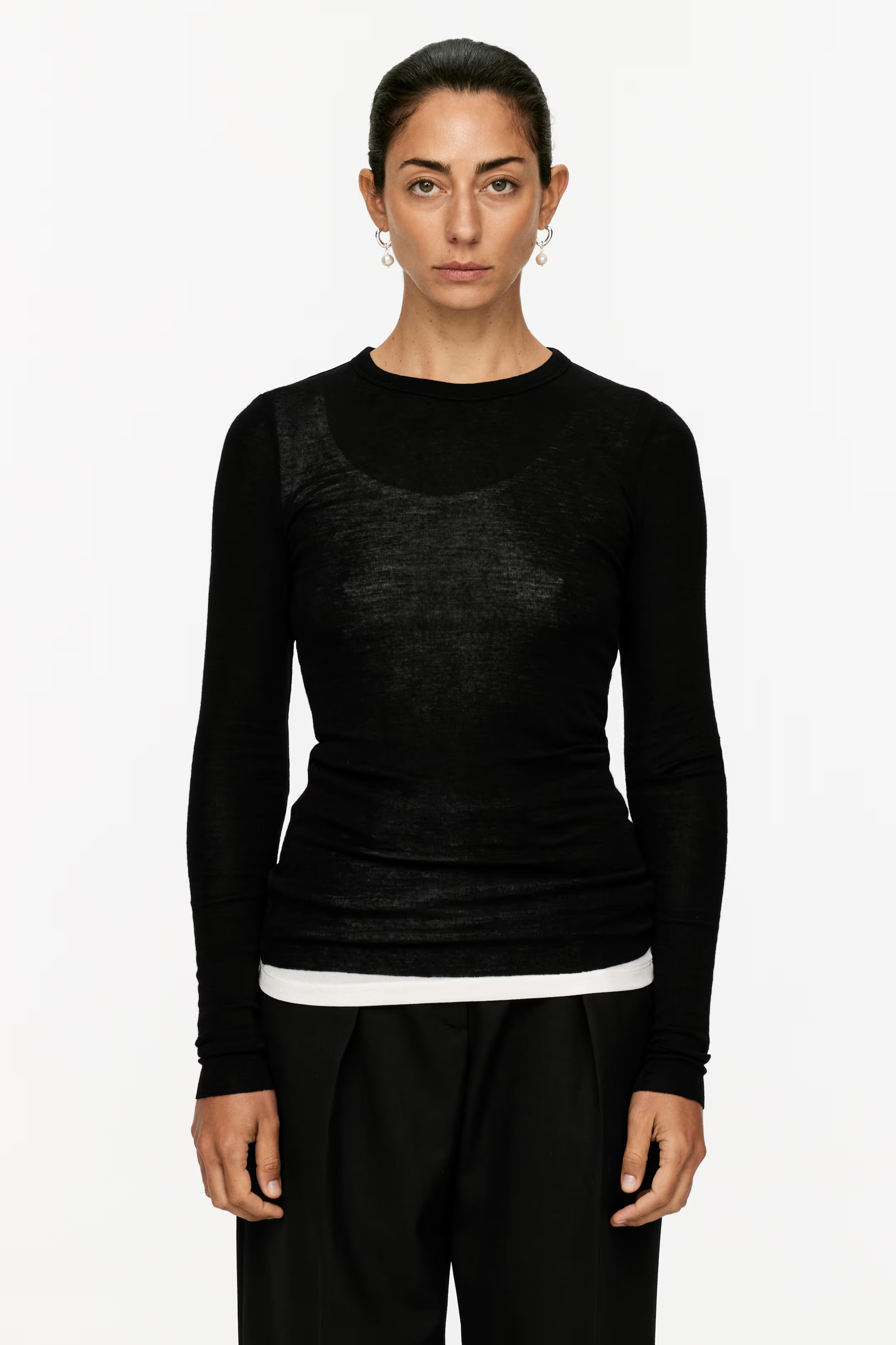 Long-Sleeved Merino Top | H&M (UK, MY, IN, SG, PH, TW, HK)
