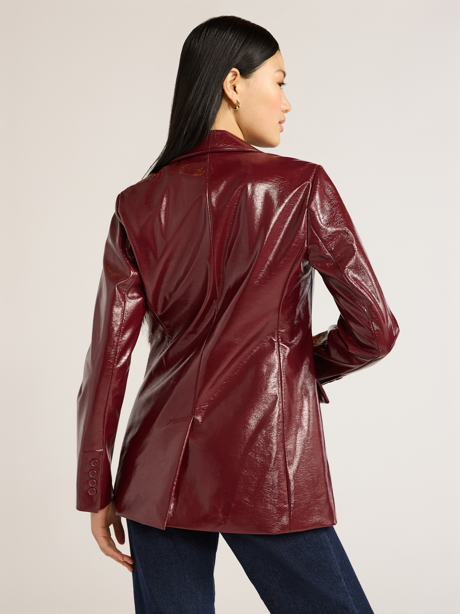 Scoop Women's Ultimate Faux Patent Leather One Button Blazer, Sizes XS-XXL | Walmart (US)