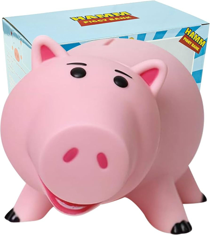 PHOCAS Hamm Piggy Bank Unbreakable Cute Pink Pig Money Bank Plastic Saving Coin Bank for Kids Chr... | Amazon (US)