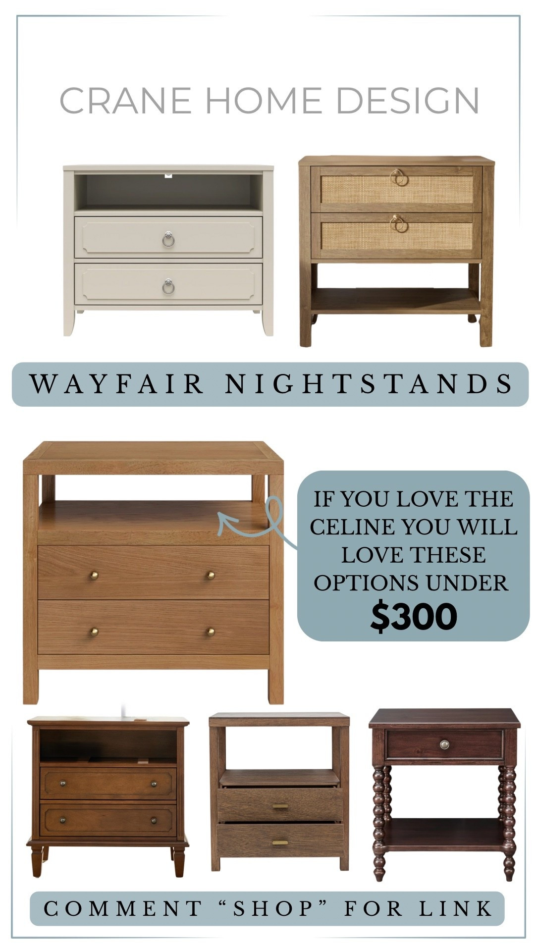 These nightstands are so good — the perfect way to get that elevated, designer look without blowing the budget 🙌 I’m personally obsessed with the Celine, but honestly… every single one had me second-guessing my pick 😅✨ #LTKhome #BedroomStyle #DesignerOnABudget #nightstands #designerlook #bedroominspiration #sale