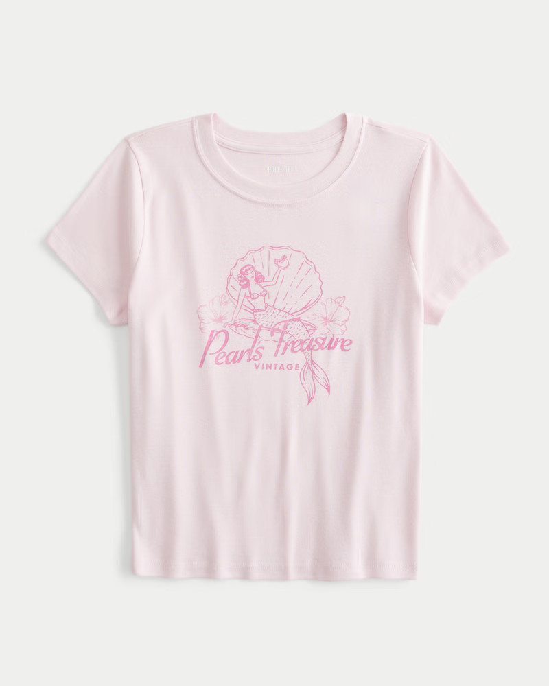 Women's Pearls Treasure Graphic Baby Tee from Hollister | Hollister (US)