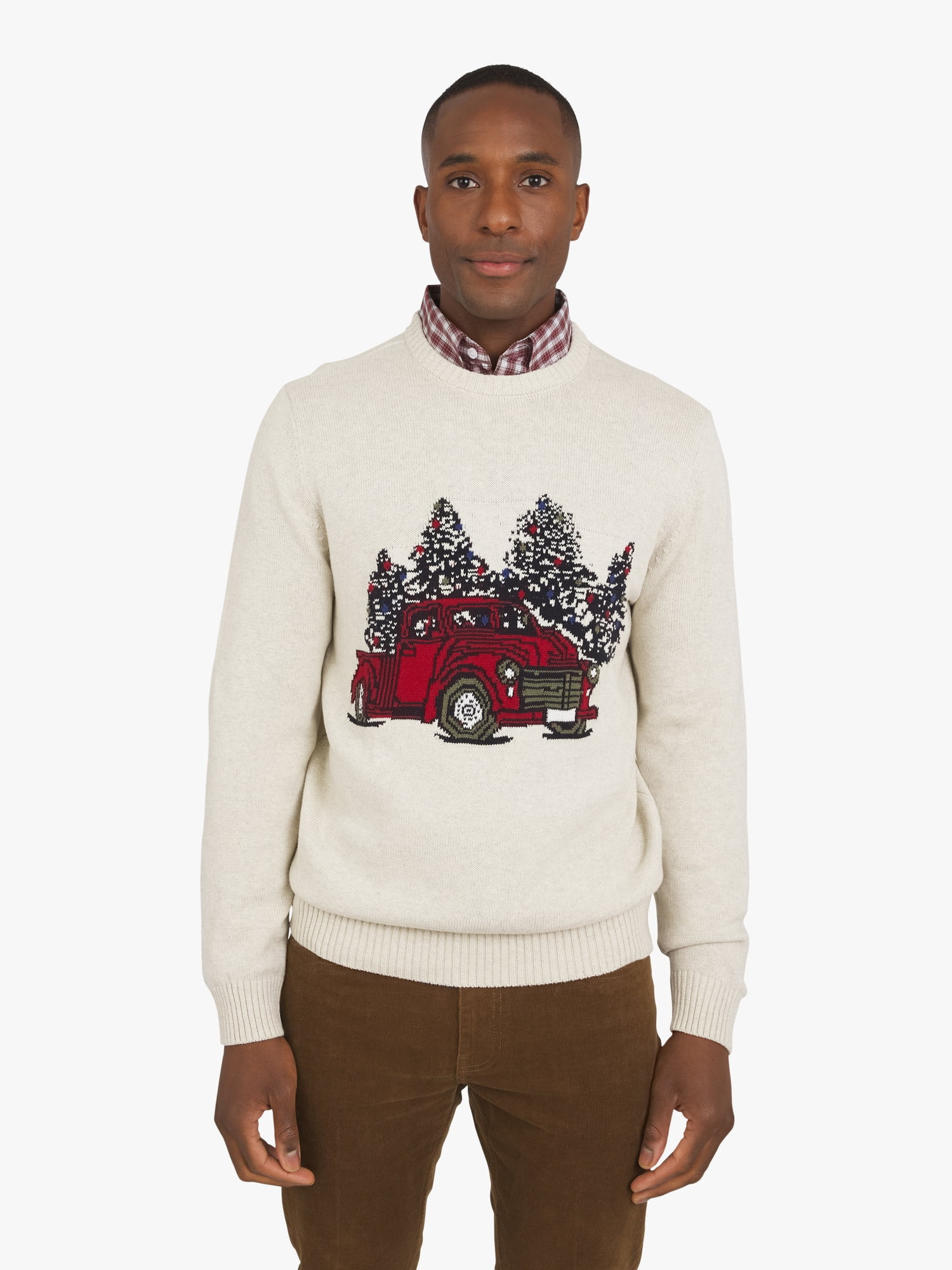 Chaps Men's & Big Men's Cotton Novelty Holiday Crewneck Sweater, Sizes S-3XL | Walmart (US)