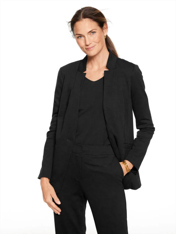 Luxe Ponte Single Button Blazer | Talbots