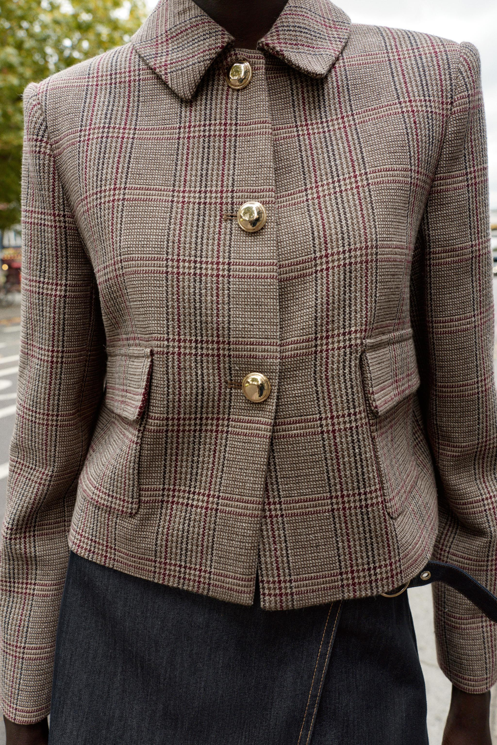 HOUNDSTOOTH CROPPED BLAZER | Zara US