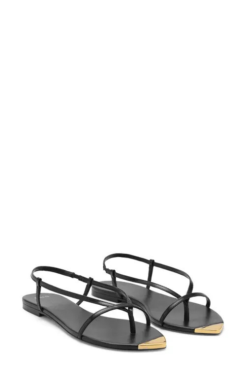 MANGO Strappy Sandal in Black at Nordstrom, Size 6Us | Nordstrom
