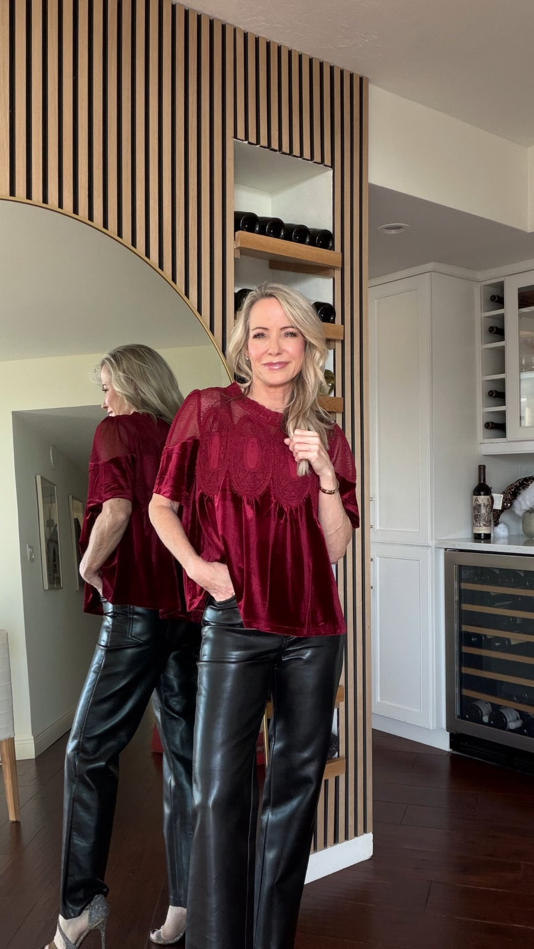 Holiday dressing made easy ✨
This Amazon velvet top feels luxe, drapes beautifully, and pairs perfectly with faux leather pants. I’m wearing it in brown and burgundy — both perfect for dinners, date nights, and festive gatherings. 🤍

#LTKOver40 #LTKFindsUnder50 #LTKHoliday