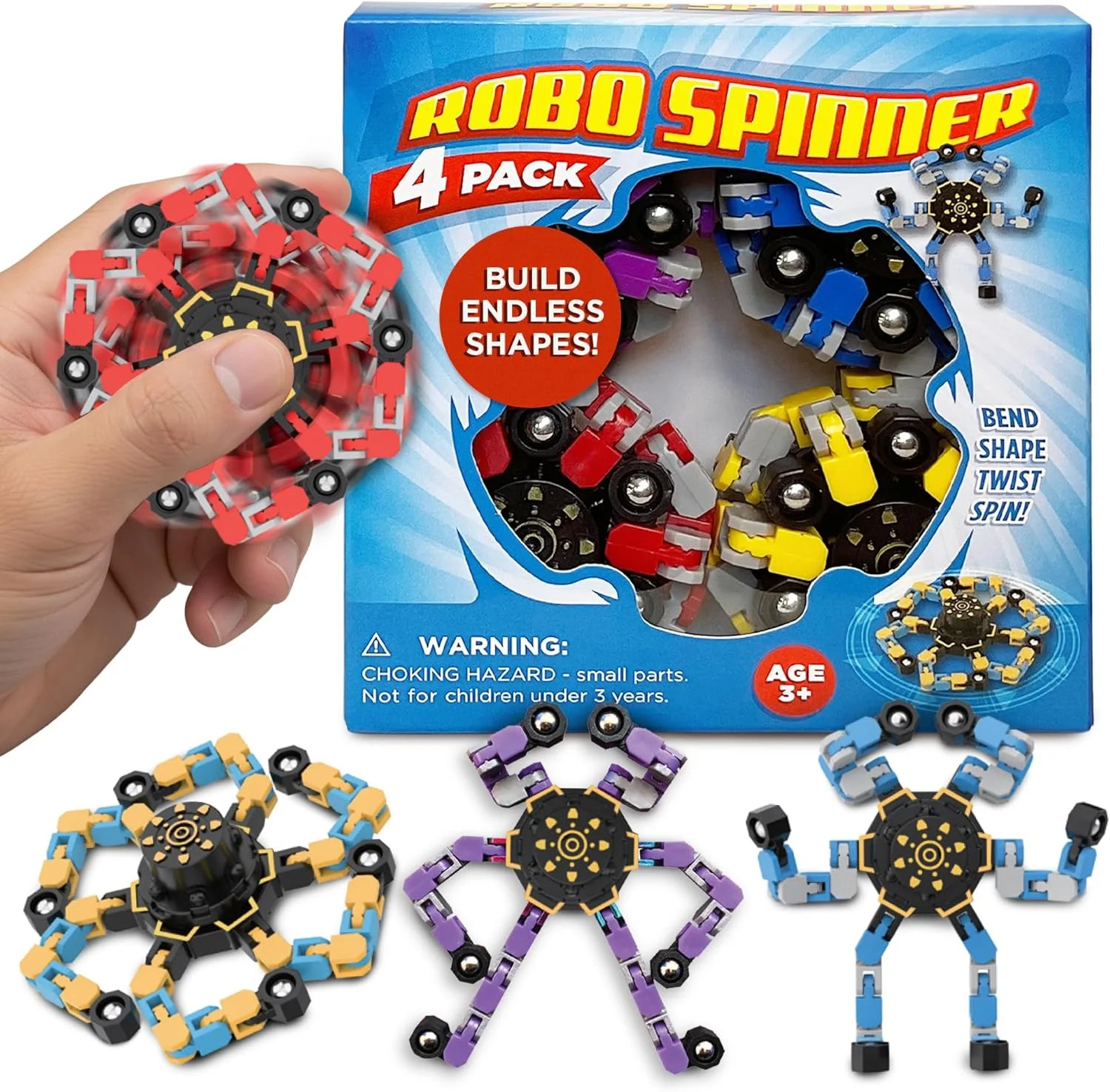 Robo Spinner by the makers of Stomp Rocket, Transformable Robot Fidget Spinner Toy, Cool Sensory ... | Walmart (US)