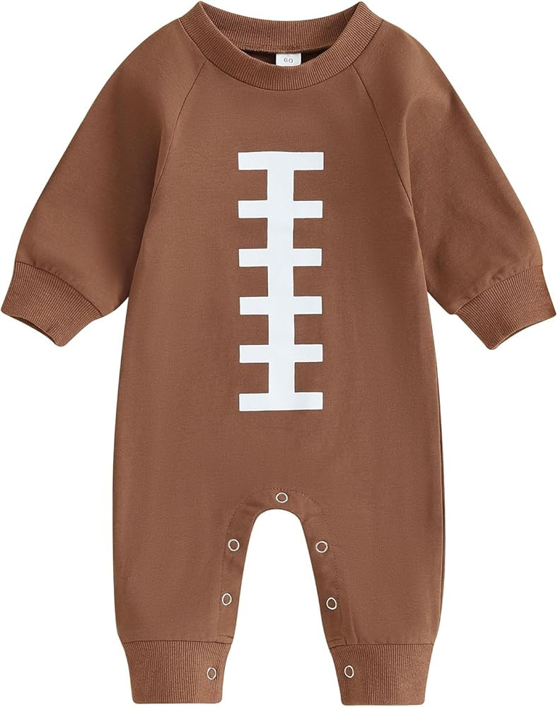 Newborn Baby Football Outfit Football Long Sleeve Romper Jumpsuit One Piece Hooded Bodysuit Fall ... | Amazon (US)