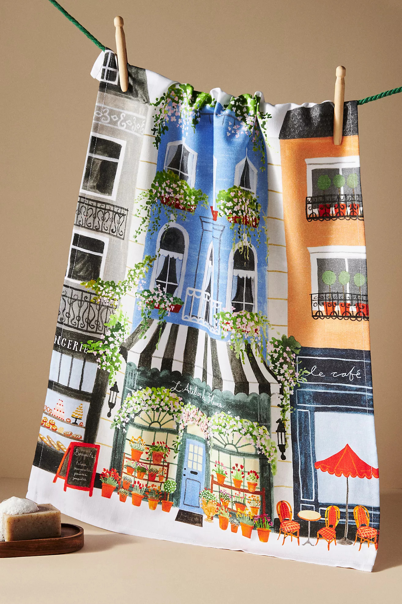 Flower Stand Embroidered Dish Towel | Anthropologie (US)