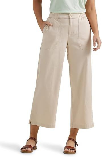 Lee Women's Ultra Lux Comfort Wide Leg Utility Crop Capri Pant | Amazon (US)