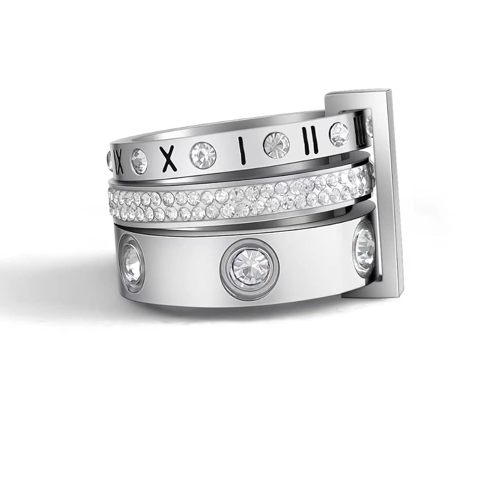 Love Friendship Gold Rings Set for Women 18K Gold Plated Titanium Steel Dainty Cubic Zirconia Rin... | Amazon (US)