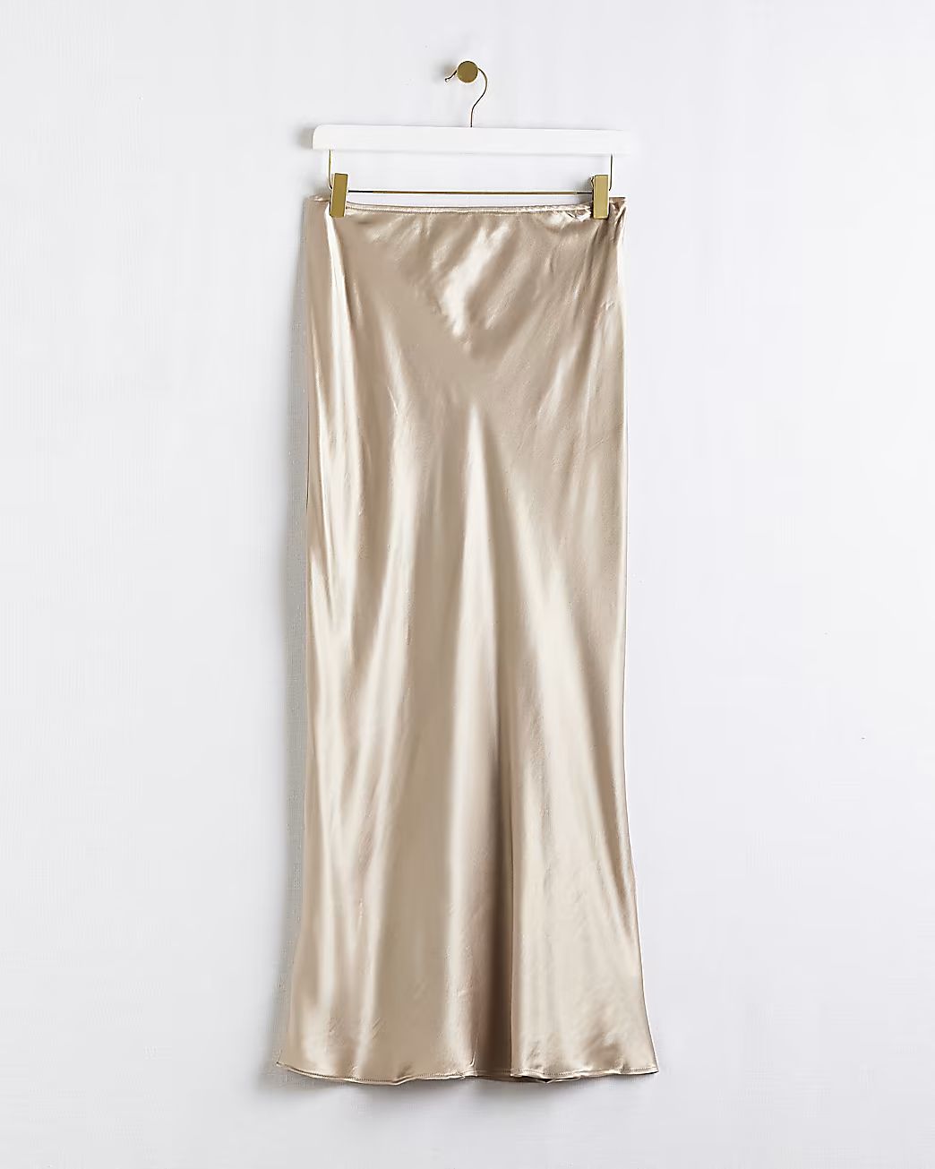 Gold satin maxi skirt | River Island (UK & IE)