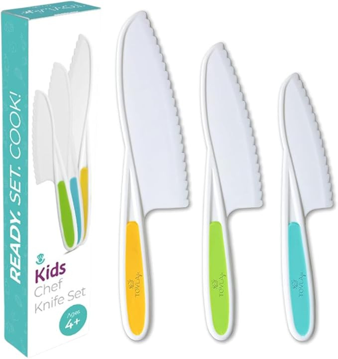 Tovla Jr. Knives for Kids 3-Piece Kitchen Cooking and Baking Knife Set: Montessori Children's Kni... | Amazon (US)
