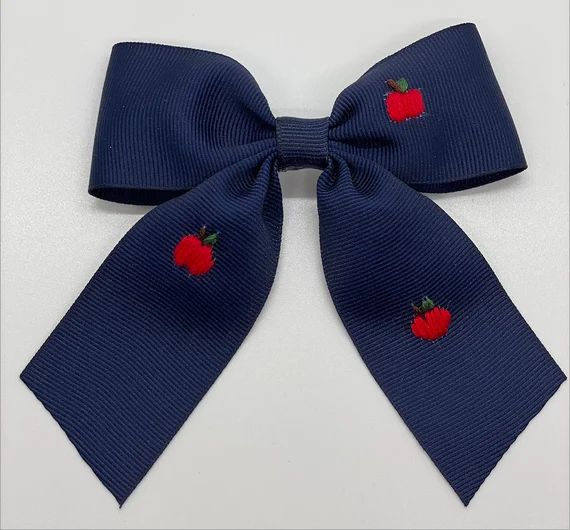 Apple Orchard Hand Embroidered Bow - Etsy | Etsy (US)