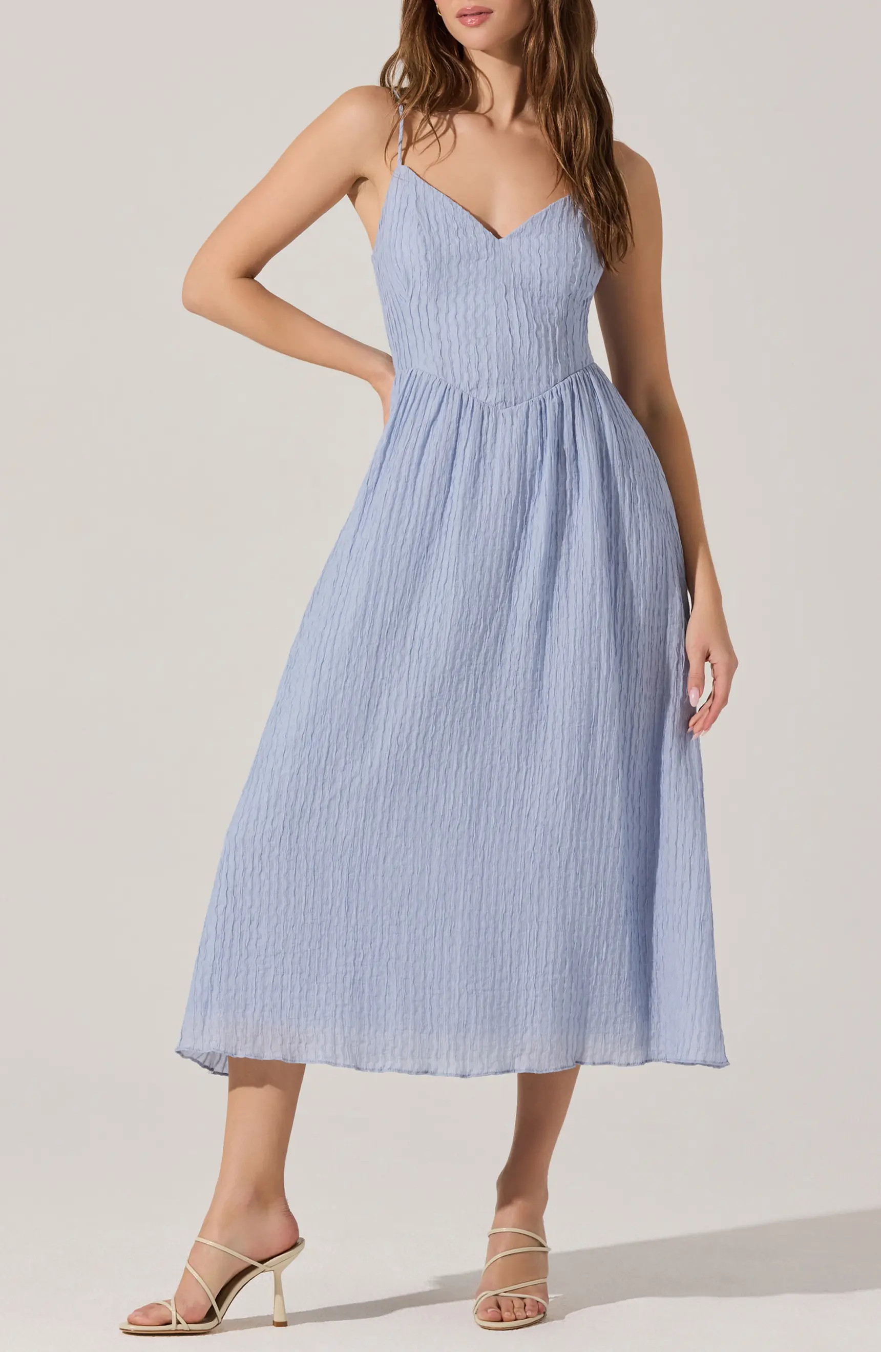 Textured V-Neck Midi Dress | Nordstrom Rack