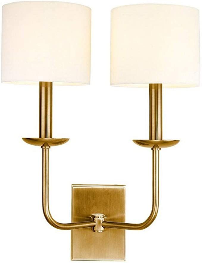 Hudson Valley Lighting 1712-AGB Kings Point - Two Light Wall Sconce, Aged Brass Finish with Off-W... | Amazon (US)