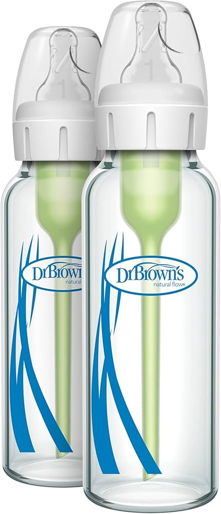 Dr. Brown's Anti-Colic Options+ Narrow Glass Baby Bottle with Level 1 Slow Flow Nipple, BPA-Free,... | Amazon (US)