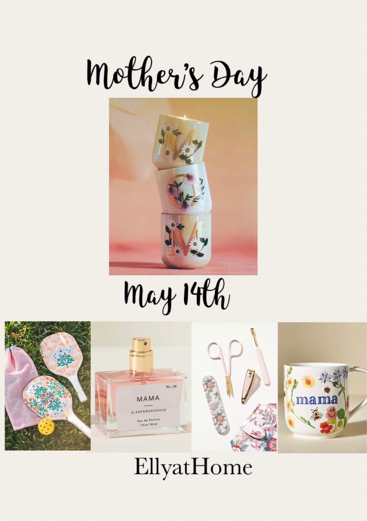 Mother’s Day is coming up! Beautiful monogram spring fragrant candles at Anthropologie! Or choose pickle ball set, perfume, cologne, manicure set, best selling mugs. Choose a favorite scent in beautiful, hand painted vessels. Monogram candles, gift sets. Perfect for a Mother’s Day gift or in your home. Bathroom, bedroom, kitchen, dining room, living room. Home decor accessories. Free shipping at $50


#LTKGiftGuide #LTKfamily #LTKhome