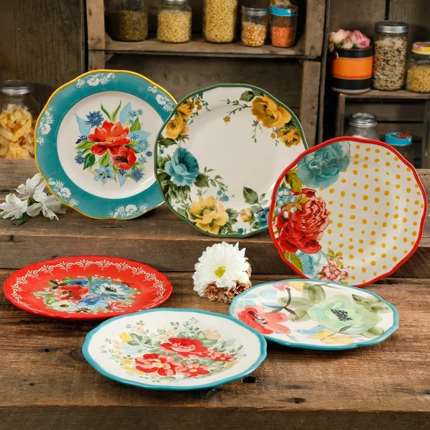 The Pioneer Woman Collected 6-Piece Salad Plate Set - Walmart.com | Walmart (US)