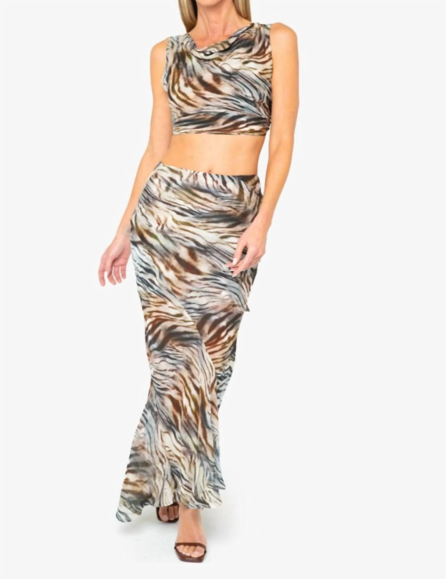 Sevy Skirt In Safari Print | Shop Simon