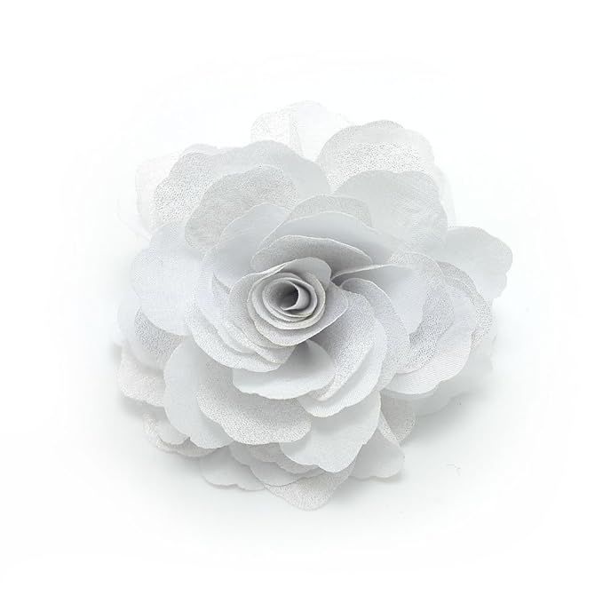 Meilliwish Camellias Flower Hair Clip and Brooch Pin(A74)(White) | Amazon (US)