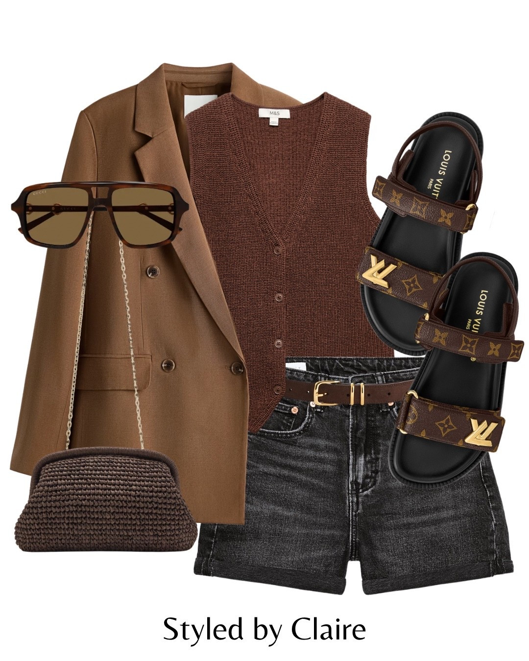 CARAMEL OUTFIT🍯
Tags: new in Zara denim shirts grey wash suede belt chocolate brown waistcoat marks Spencer blazer H&M woven raffia ba Louis Vuitton sandals Gucci sunglasses fashion spring brunch city break inspo outfit ideas chic women’s style capsule wardrobe elevated basics ootd trending

#LTKsummer #LTKstyletip #LTKspring