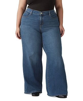 Plus Size Mid Rise 318 Shaping Wide-Leg Jeans | Macy's