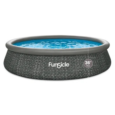 Funsicle 14' x 36" QuickSet Ring Top Above Ground Swimming Pool Dark Herringbone | Wayfair North America
