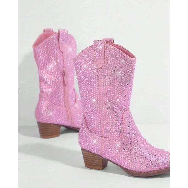 kids rhinestone cowboy boots | pink | elfin los angeles