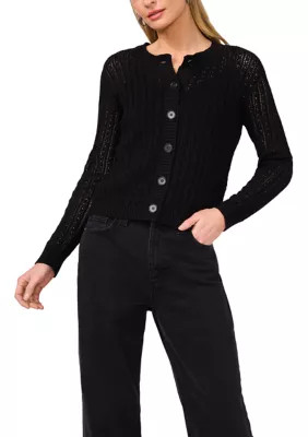 Women's Button Front Pointelle Cardigan | Belk