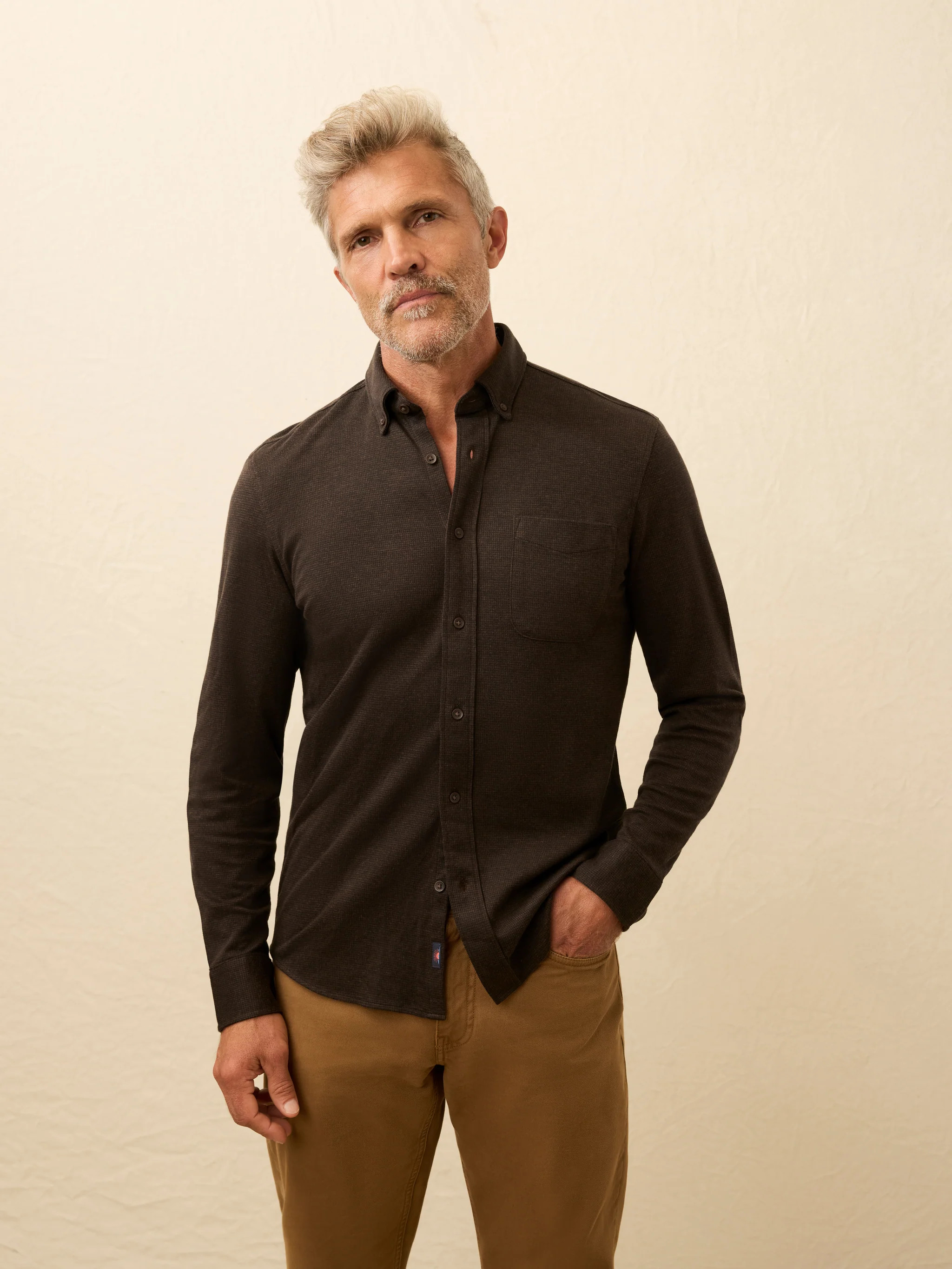 Coastline Knit Shirt - Bear Mountain Houndstooth | Faherty