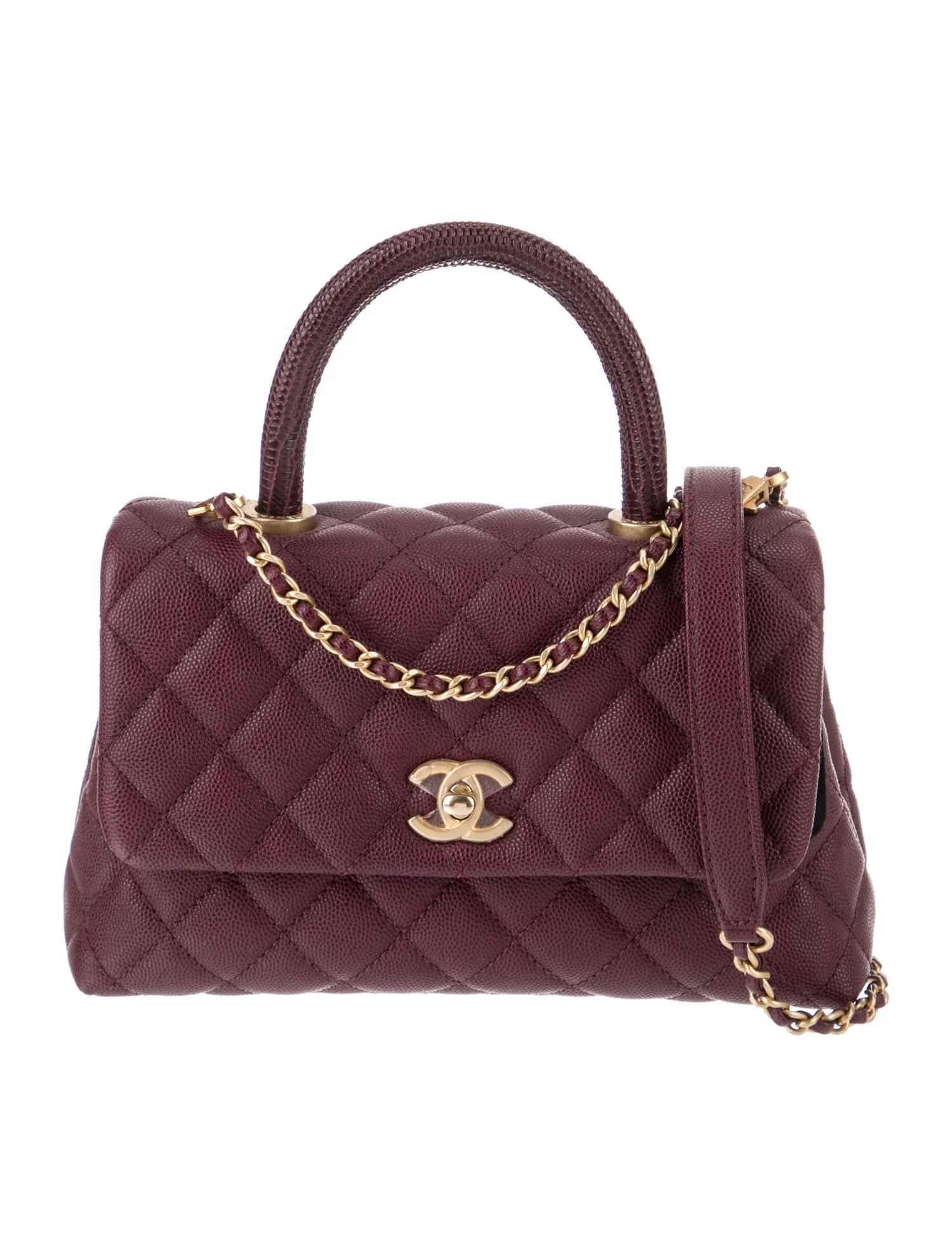 Mini Lizard-Trimmed Coco Handle Bag | The RealReal