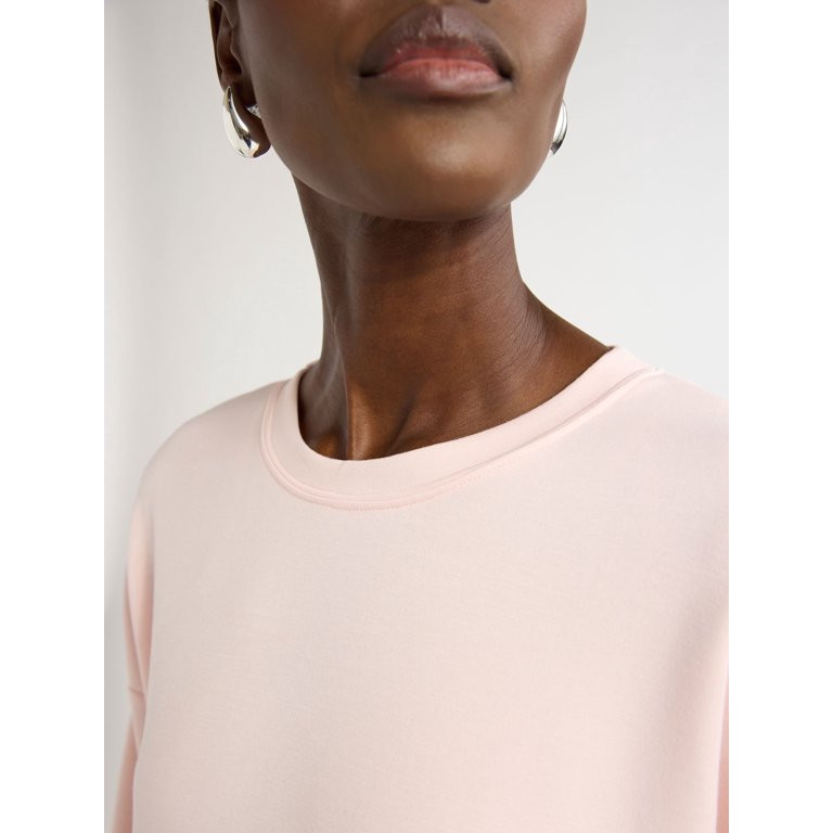 Scoop Women's and Women's Plus Ultimate ScubaKnit Cropped Sweatshirt with Drop Sleeves, Size XS-4... | Walmart (US)