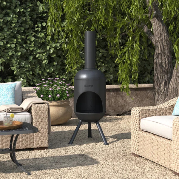 Clayton Steel Wood Burning Chiminea | Wayfair Professional