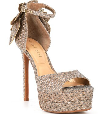 Karmello Sparkle Flower Ankle Strap Platform Dress Sandals | Dillard's