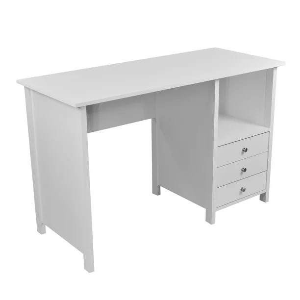 Techni Mobili Contempo Desk with 3 Storage Drawers, White - Walmart.com | Walmart (US)