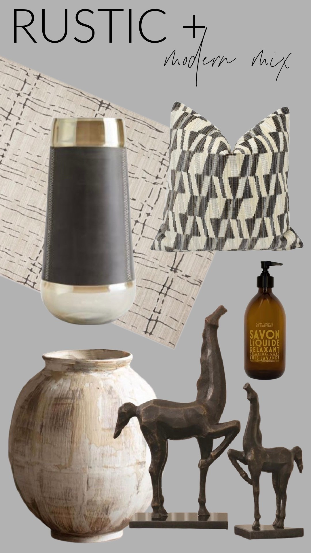 Rustic + modern is one of my favorite design mixes. It keeps a space feeling warm and lived-in while still clean and elevated.

Here are a few pieces that instantly create that balance in a room:
• textured neutral rug
• sculptural pottery
• geometric pillow patterns
• warm wood or bronze accents
• simple everyday pieces that double as decor

I linked everything here so you can easily recreate this rustic modern mix in your own home. These are the types of pieces I reach for again and again when styling a space.

Shop the full look below.

#LTKHome #LTKSaleAlert