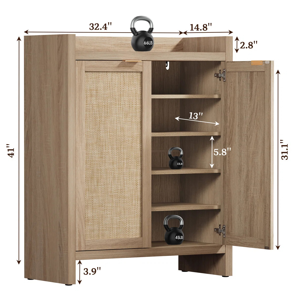 Chada 24 Pair Shoe Storage Cabinet With Adjustable Shelves | Wayfair North America