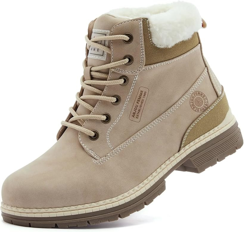 ANJOUFEMME Womens Hiking Snow Winter Boots | Amazon (US)