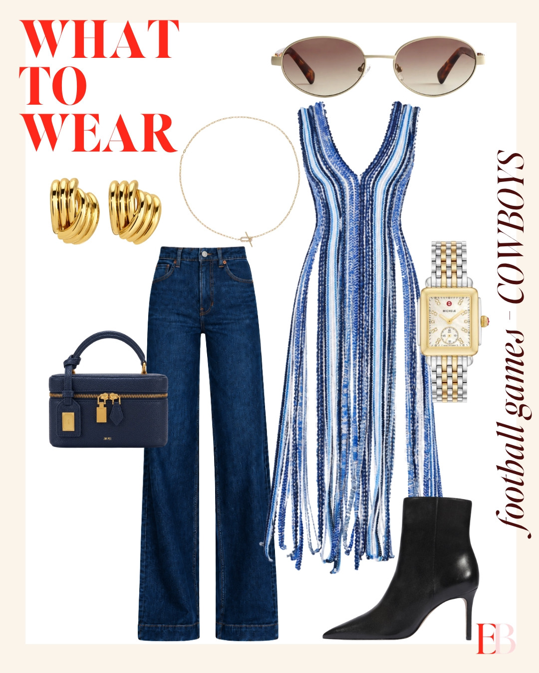 Fringe over denim is not too much. It's exactly enough. Add a pointed bootie and you're giving Dallas without the costume. 

 #nfl #football #fringe #gameday #cowboys #LTKootd