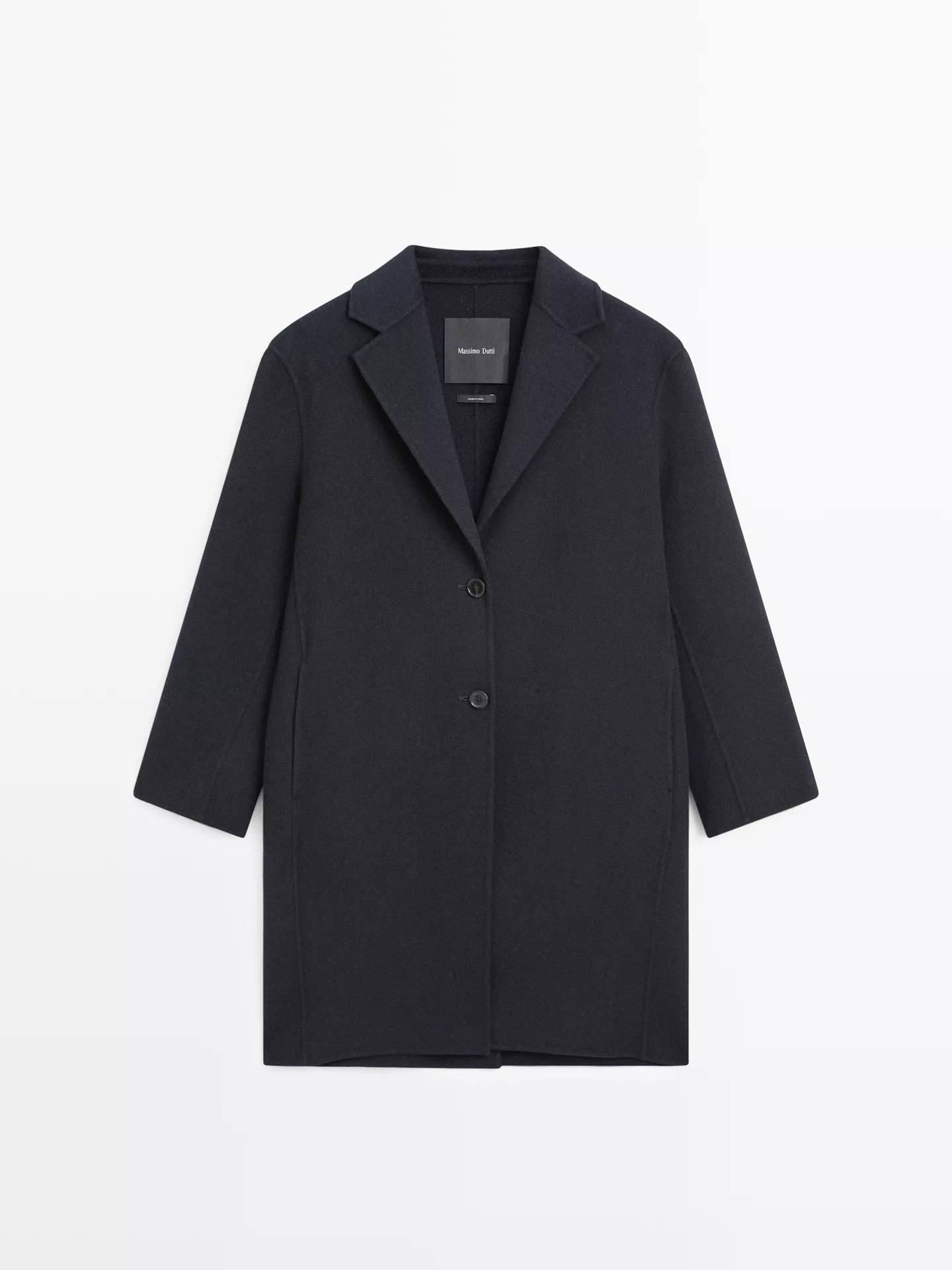 Long wool blend two-button coat | Massimo Dutti UK